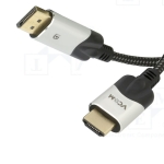 Cable DisplayPort-M, HDMI-M, 4K,60Hz, 1.8m VCOM Premium, Sleeved, Metal Plugs, CG608M-1.8m