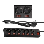 Power Strip HAMA x6, 7x Switches, 1.4m cable /121946
