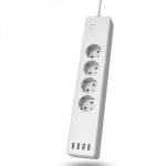 SMART Wi-Fi power strip HAMA x4, 4xUSB, White, 1.8m, 176574
