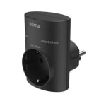 Surge Protector Socket Adapter, 1x Schuko, Black, HAMA 223322
