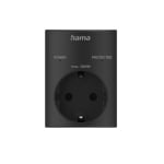 Surge Protector Socket Adapter, 1x Schuko, Black, HAMA 223322