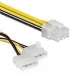 Cable 6-pin, 2xMolex GPU Power VCOM CE313 0.15m