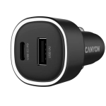 Car USB A+Type-C Fast Charger CANYON, 48W, LED, CNE-CCABR3AC