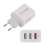 2xUSB+1xQC3 Charger Makki, 30W, ES-QC30W3 White