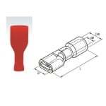 Quick Disconnect, female, 6.3x0.8 mm (FDFD1-250), insulated, RED