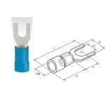 Insulated Spade Terminal, OD:5.0 mm (SVL2-5), BLUE