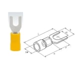 Insulated Spade Terminal, OD:6.0 mm (SVL5.5-6), YELLOW