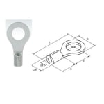 Ring End Terminal OD:10.0 mm, 6.0-10.0 mm2, TINNED COPPER
