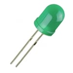 LED 10 mm MLL-100631, GaP 565nm 30mcd, GREEN diffused