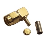 SMA male, cable type (RG-174), crimp mode, angled