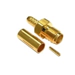 SMA female, cable type, reverse (RG-58), crimp mode