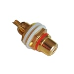 RCA female, panel type, GOLD-METAL, RED