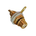 RCA female, panel type, GOLD-METAL, BLACK