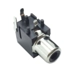 RCA female, PCB type, BLACK