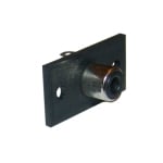 RCA female, panel type, PVC, BLACK