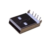 Connector USB-A, male, PCB type angled 90°