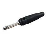 Banana PLUG 4 mm, male, cable type, hole, BLACK