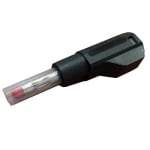 Banana PLUG 4 mm, male, cable type, 56 mm, BLACK