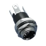 DC Power Jack male, panel type, METAL (5.5x2.1 mm)
