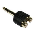 Adapter 6.3 mm male ST, 2x RCA female