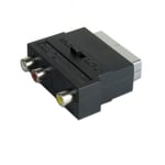 Adapter SCART male, 3x RCA female, switched