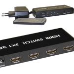 3 Port HDMI Switch, Active, Full HD, 3D, Remote, Power Adapter
