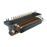 D-SUB 25P, female, PCB type, angled 90°