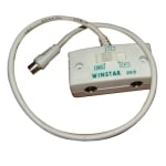 RF TV Splitter, 2 outputs, PVC with cable (0.4 m), switched