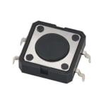 Push Button Switch PCB 12x12 mm, H:4.3 mm, 4P (ON)-OFF, 50mA/12VDC
