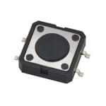 Push Button Switch PCB 12x12 mm, H:4.3 mm, 4P (ON)-OFF, 50mA/12VDC, SMD