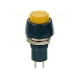 Push Button Switch M10, OD:15 mm, OFF-(ON), SPST, 1A/250VAC, YELLOW