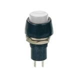 Push Button Switch M10, OD:15 mm, OFF-(ON), SPST, 1A/250VAC, WHITE