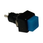 Push Button Switch M10, 15x15 mm, OFF-(ON), SPST, 1A/250VAC, BLUE
