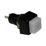 Push Button Switch M10, 15x15 mm, OFF-(ON), SPST, 1A/250VAC, WHITE