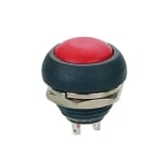 Push Button Switch M12, OD:18 mm, OFF-(ON), SPST, 1A/250VAC, dome, RED