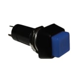 Push Button Switch M12, 15x15 mm, OFF-ON, SPST, Latching, 1A/250VAC, BLUE