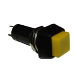Push Button Switch M12, 15x15 mm, OFF-ON, SPST, Latching, 1A/250VAC,  YELLOW