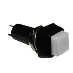 Push Button Switch M12, 15x15 mm, OFF-ON, SPST, Latching, 1A/250VAC, WHITE