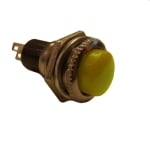 Push Button Switch M12, OD:14 mm, OFF-(ON), SPST, 2A/250VAC, YELLOW