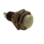 Push Button Switch M12, OD:14 mm, OFF-(ON), SPST, 2A/250VAC, WHITE