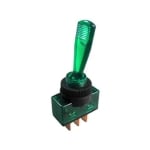 Illuminated Toggle Switch M12, 3P ON-OFF, 20A/12VDC, GREEN