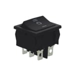Rocker Switch 19x22 mm, 6P, 2x ON-OFF-ON, 6A/250VAC