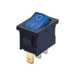 Illuminated Rocker Switch 19x13 mm, 3P ON-OFF, 6A/250VAC, BLUE