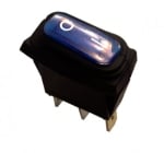 Illuminated Waterproof Rocker Switch 28x11 mm, 3P ON-OFF, 15A/250VAC, BLUE