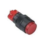 Illuminated Push Button Switch M16, OD:18 mm, OFF-(ON), SPST, 5A/250V, 2A/24V, 250V RED
