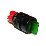 Illuminated Rotary Switch M16, OD:18 mm, ON-OFF, 5A/250V, 2A/24V, 250V GREEN