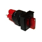 Illuminated Rotary Switch M16, 18x18 mm, ON-OFF, 5A/250V, 2A/24V, 250V RED