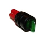 Illuminated Rotary Switch M16, OD:18 mm, 2x ON-OFF, 5A/250V, 2A/24V, 250V GREEN