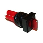 Illuminated Rotary Switch M16, 18x18 mm, 2x ON-OFF, 5A/250V, 2A/24V, 250V RED