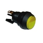 Arcade Game Button Switch M24, OD:33 mm, (ON)-ON, 6A/250VAC, YELLOW